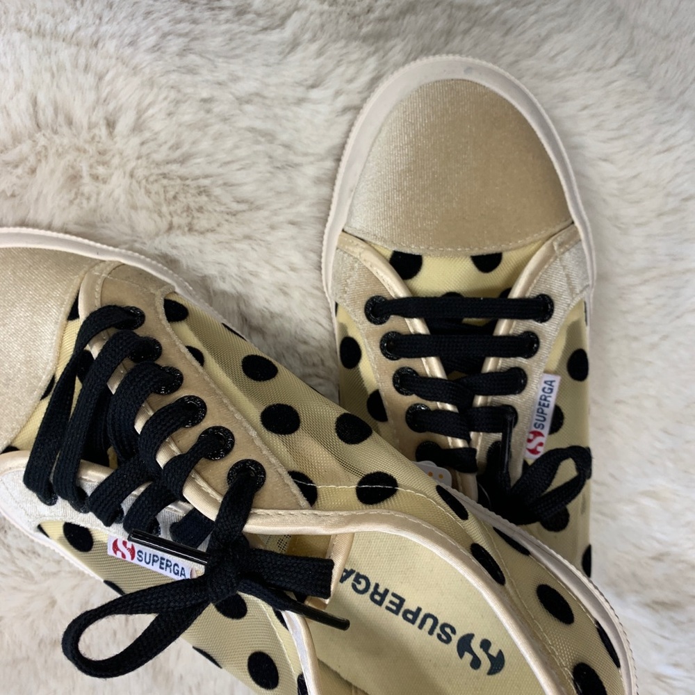Anthropologie NWT Superga Polka Dot & Velvet Shoes - Picture 3 of 8